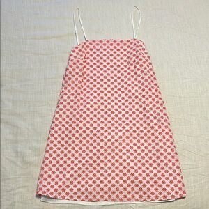 Red and White Sleeveless Spaghetti Strap Sundress for Casual Wear
